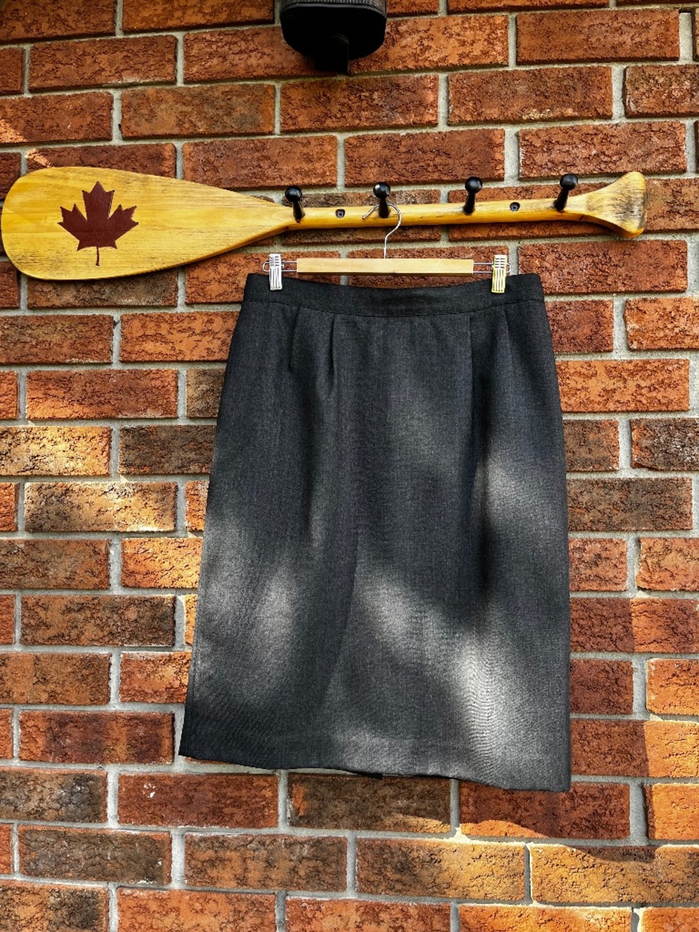 Vintage Trademark Grey Wool Midi Skirt